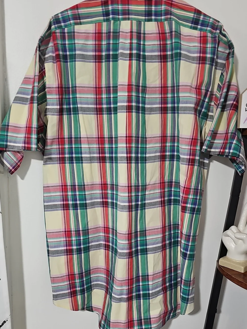 Polo Ralph Lauren Blake Shirt Mens L Madras Plaid Short Sleeve 100% Cotton Pony